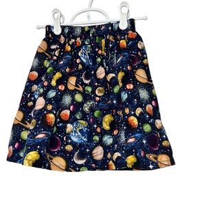 Handmade girls blue Space-Themed planet Kids Skirt *5-6*
